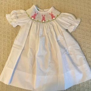 Classic whimsy smocked bunny dress. 12 months  EUC.